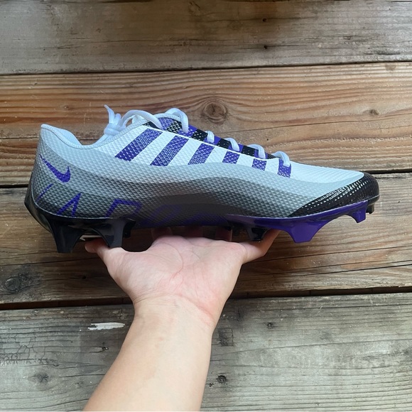 New Men Nike Vapor Edge Speed 360 Black Court Purple Football Cleats - Picture 3 of 8